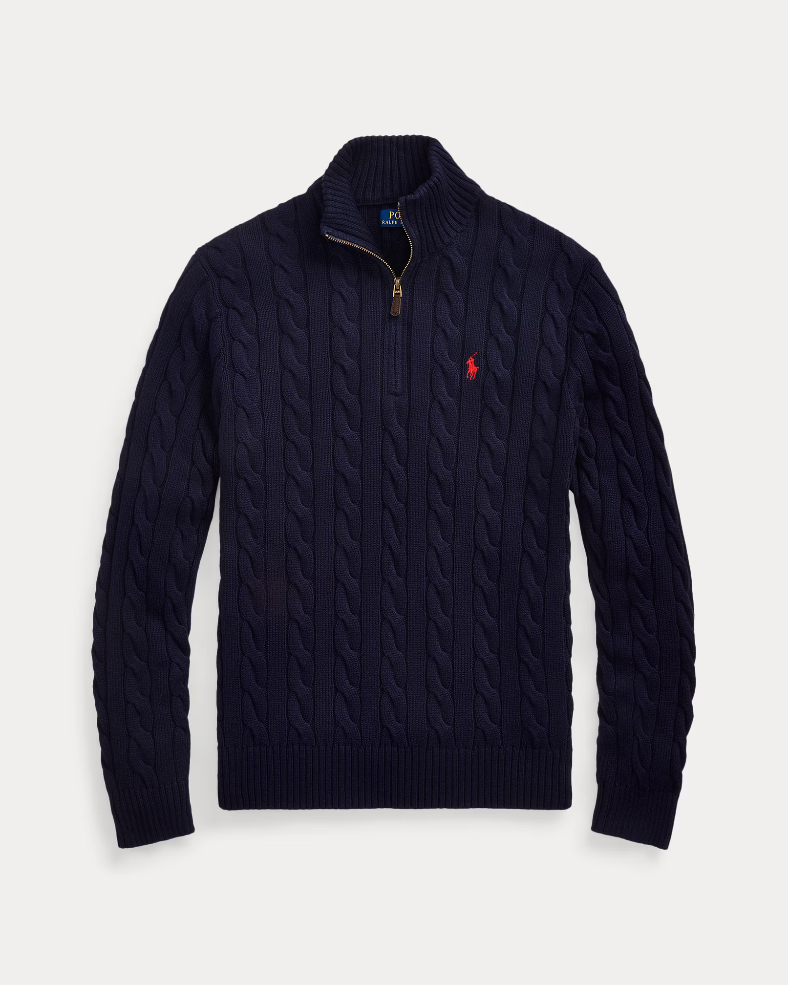 Cotton Cable-Knit Quarter-Zip Jumper