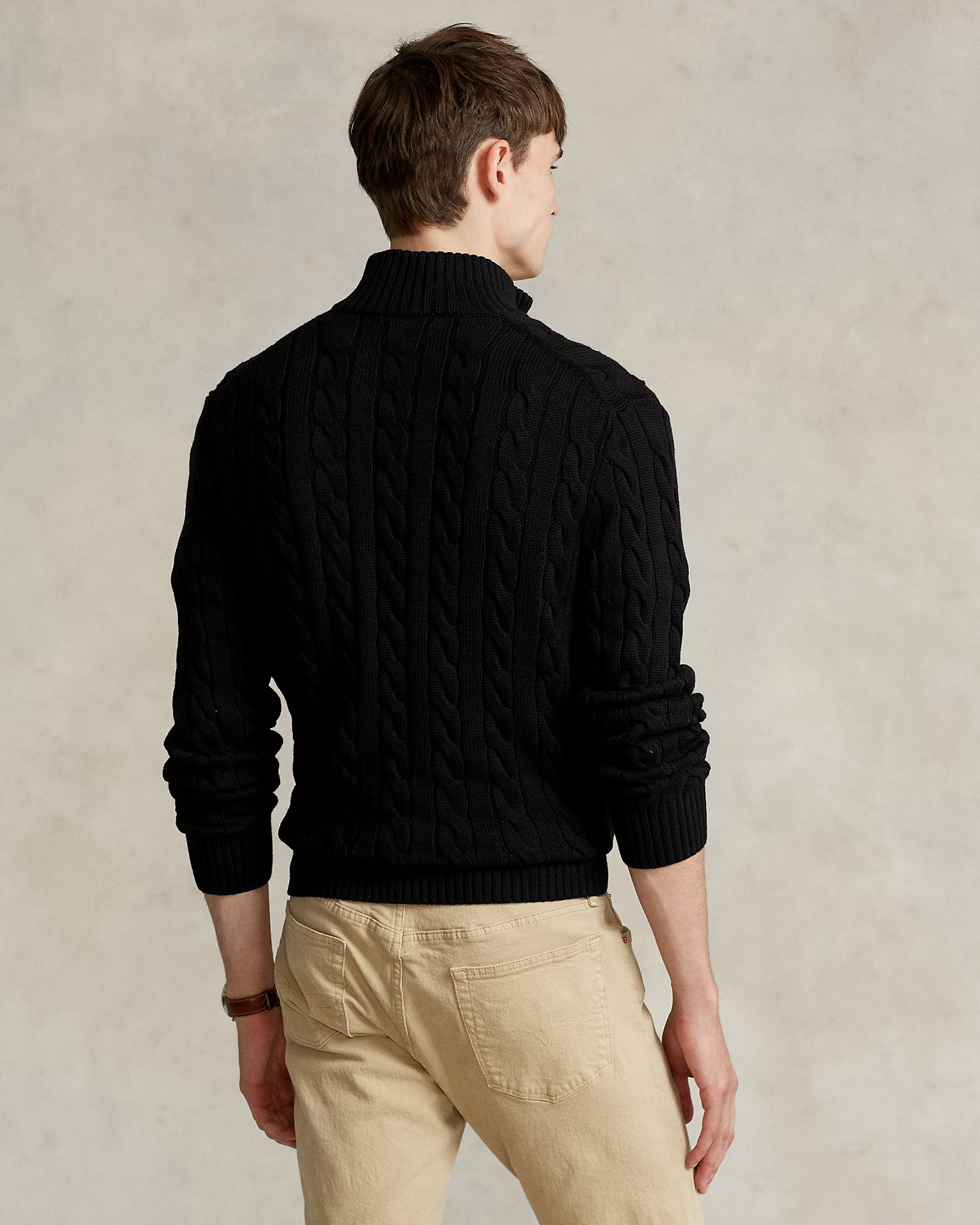 Cotton Cable-Knit Quarter-Zip Jumper