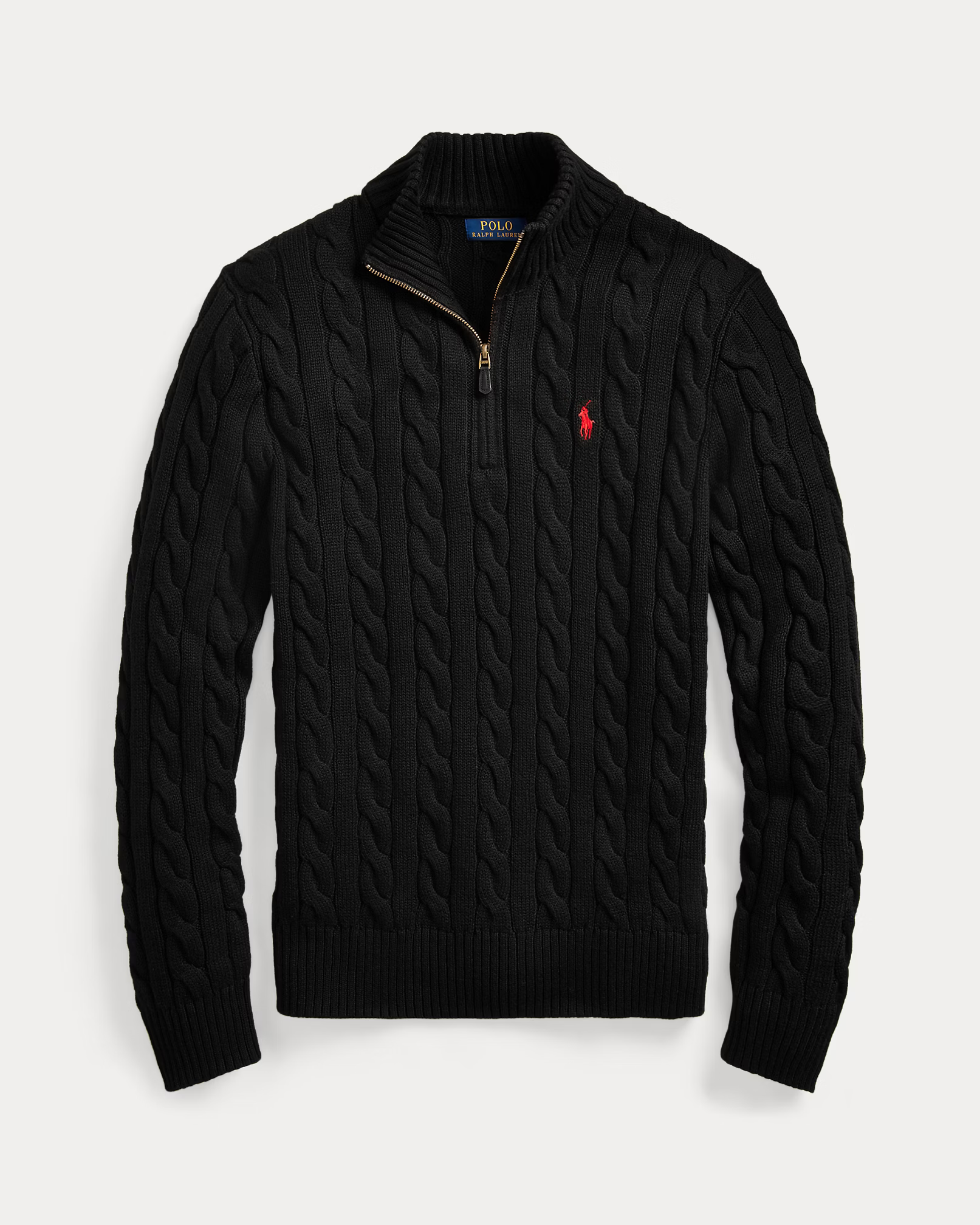 Cotton Cable-Knit Quarter-Zip Jumper